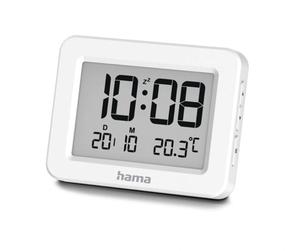 Hama 222205 Kos, digitální budík, s datem a teplotou, bílý